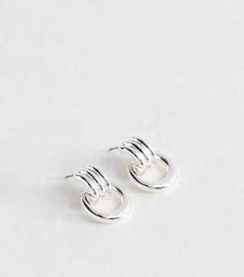 Silver Tone Door Knocker Drop Earrings