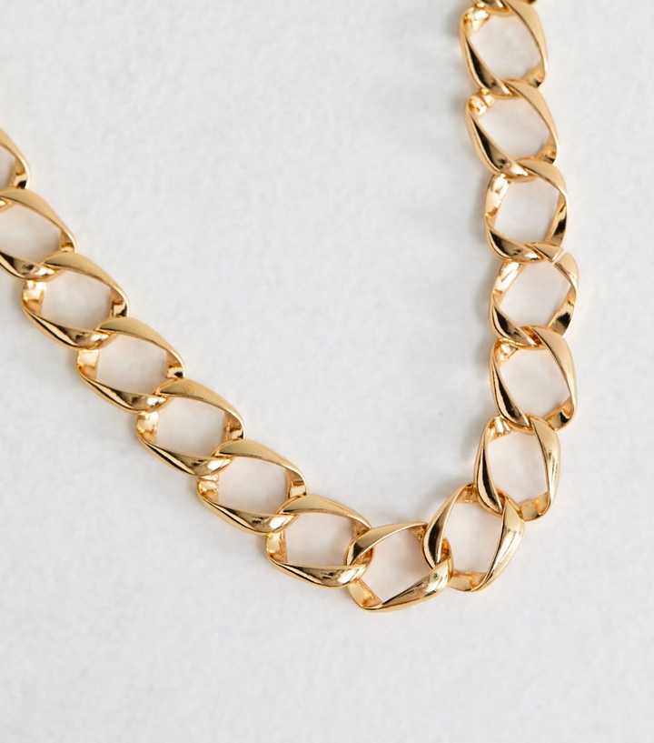 Gold Tone Chunky Chain Link Necklace