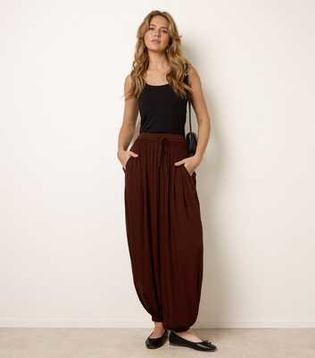 Blue Vanilla Dark Brown Balloon Trousers