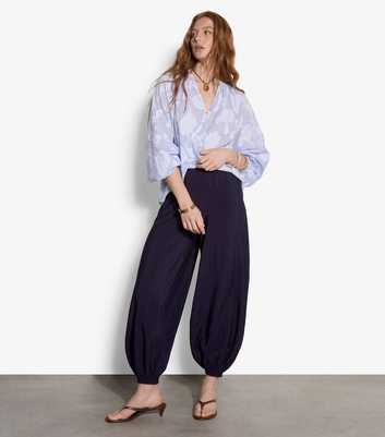 Apricot Navy Balloon Trousers