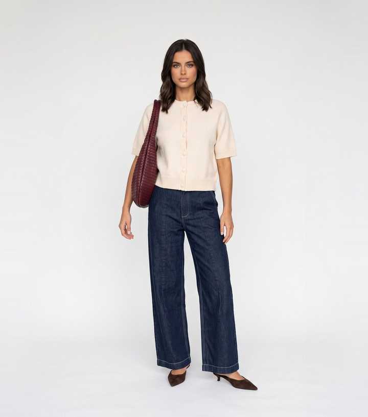 Urban Bliss Cream Short Sleeve Knitted Cardigan