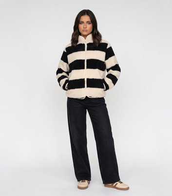 Urban Bliss Black Fleece Striped Jacket