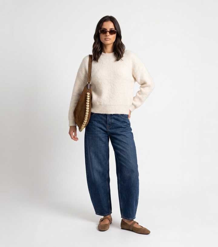 Urban Bliss Cream Knitted Crew Neck Jumper