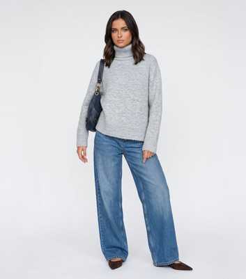 Urban Bliss Blue Saddle Sleeve Roll Neck Jumper