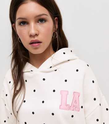 Girls Off White Polka Dot LA Hoody