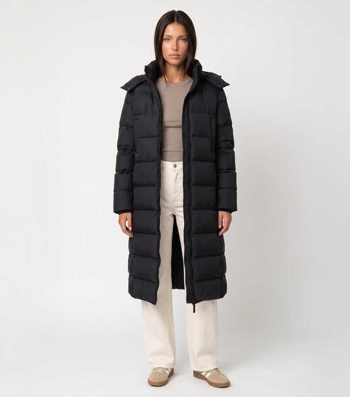 Urban Bliss Black Seamless Longline Puffer Coat