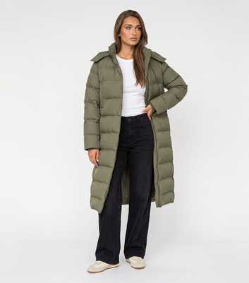 Urban Bliss Light Khaki Seamless Longline Puffer Coat