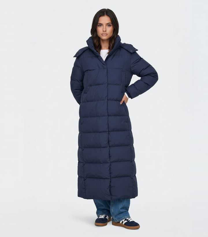 Urban Bliss Navy Seamless Longline Puffer Coat