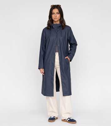 Urban Bliss Navy Hooded Longline Raincoat