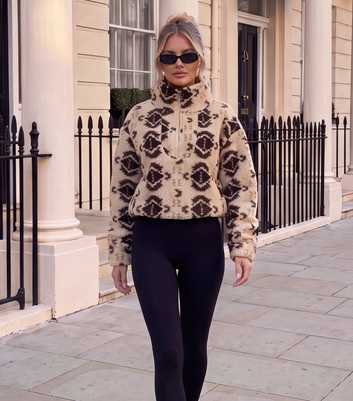 AX Paris Multicolour Aztec Pattern Teddy Fleece Jacket