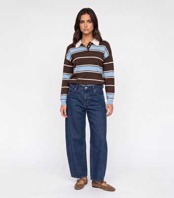 Urban Bliss Blue Striped Polo Shirt Jumper