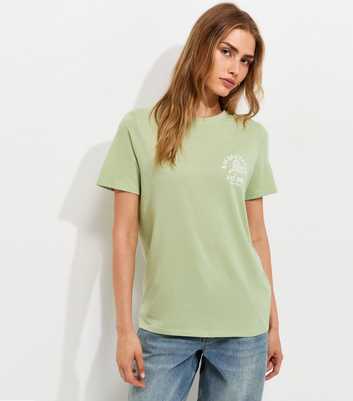 Light Green Racquet Club Tennis Print Relaxed T-Shirt