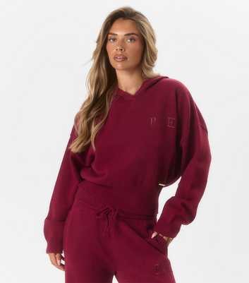 Peach Fit Dark Burgundy Knitted Hoodie