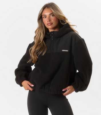 Peach Fit Black Quarter Zip Hooded Billy Jacket
