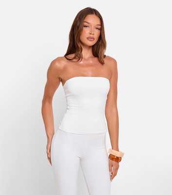 Public Desire White Bandeau Top