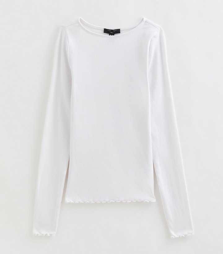 Tall White Cotton Rich Long Sleeve Babylock T-Shirt