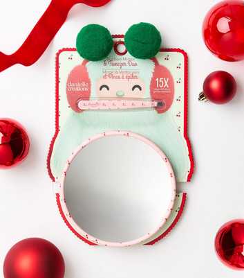 Danielle Creations Pink Xmas Mirror and Tweezer Set