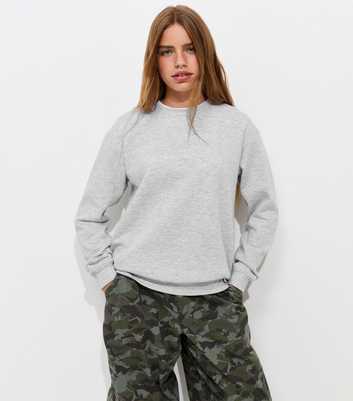 Girls Grey Cotton Rich Relaxed Sweatshirt