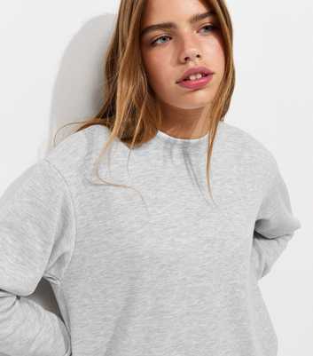 Girls Grey Cotton Rich Relaxed Sweatshirt