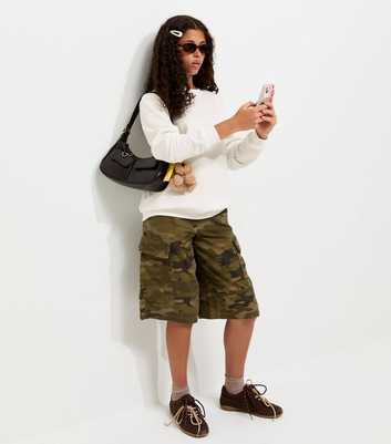 Girls Off White Cotton Rich Relaxed Sweatshirt