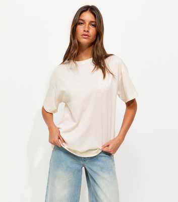 Off White Cotton Shells Print Oversized T-Shirt