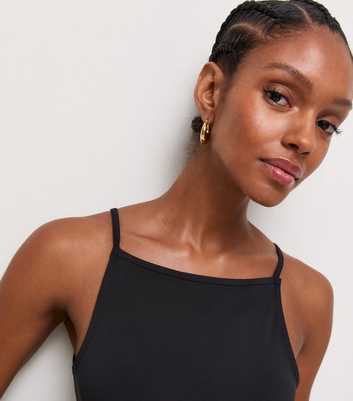 Black Slinky Jersey Sleeveless Apron Vest