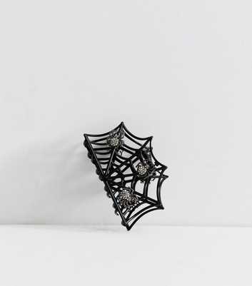 Black Metal Spider Web Hair Claw Clip