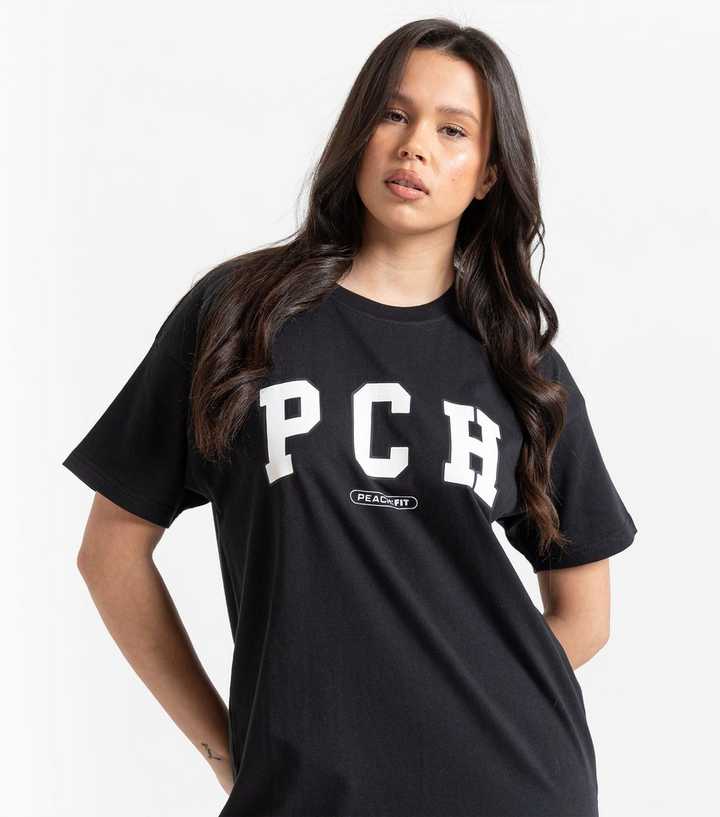 Peach:Fit Black PCH Logo Elsie Tee