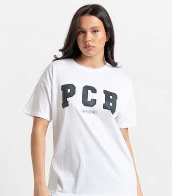 Peach Fit White PCH Logo Elsie Tee