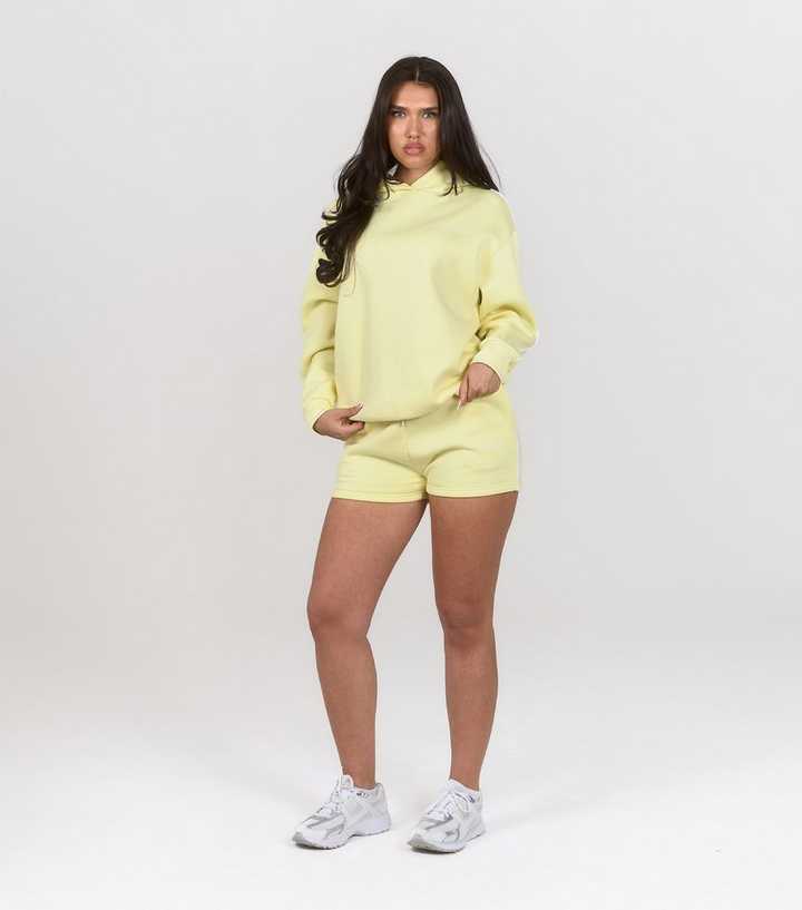 Peach Fit Bright Yellow Sleeve Trim Heather Hoodie