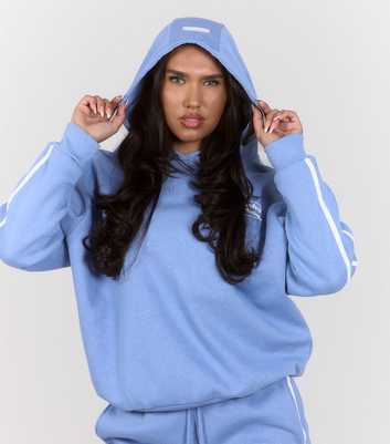 Peach Fit Light Blue Side Stripe Laelia Hoodie