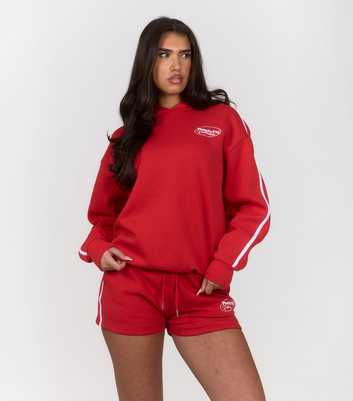 Peach Fit Bright Red Side Stripe Laelia Hoodie