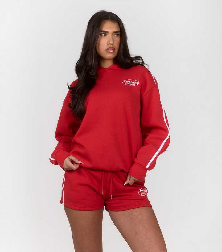 Peach:Fit Bright Red Side Stripe Laelia Hoodie