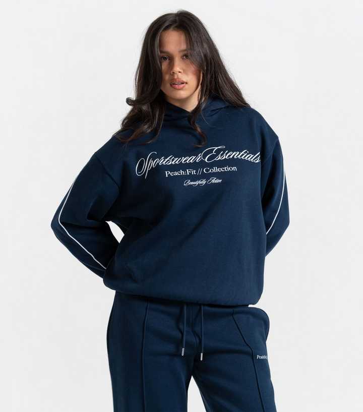 Peach:Fit Navy Sportswear Essentials Logo Maya Hoodie