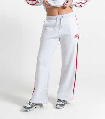 Peach Fit Grey Marl Side Stripe Laelia Joggers