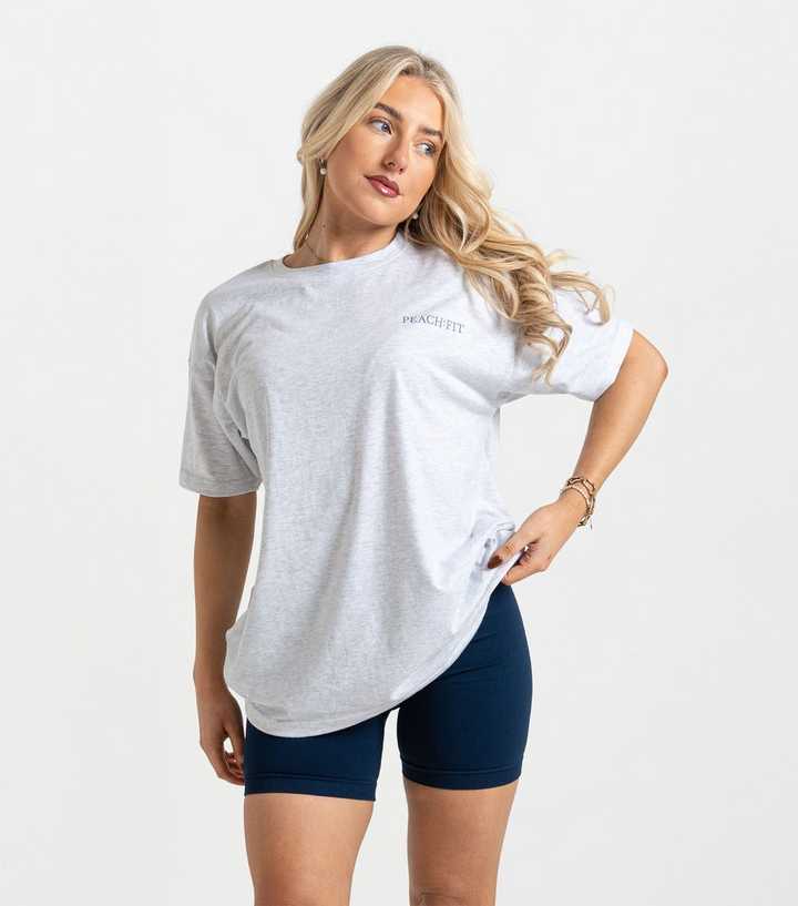 Peach:Fit Grey Marl Heather T-Shirt