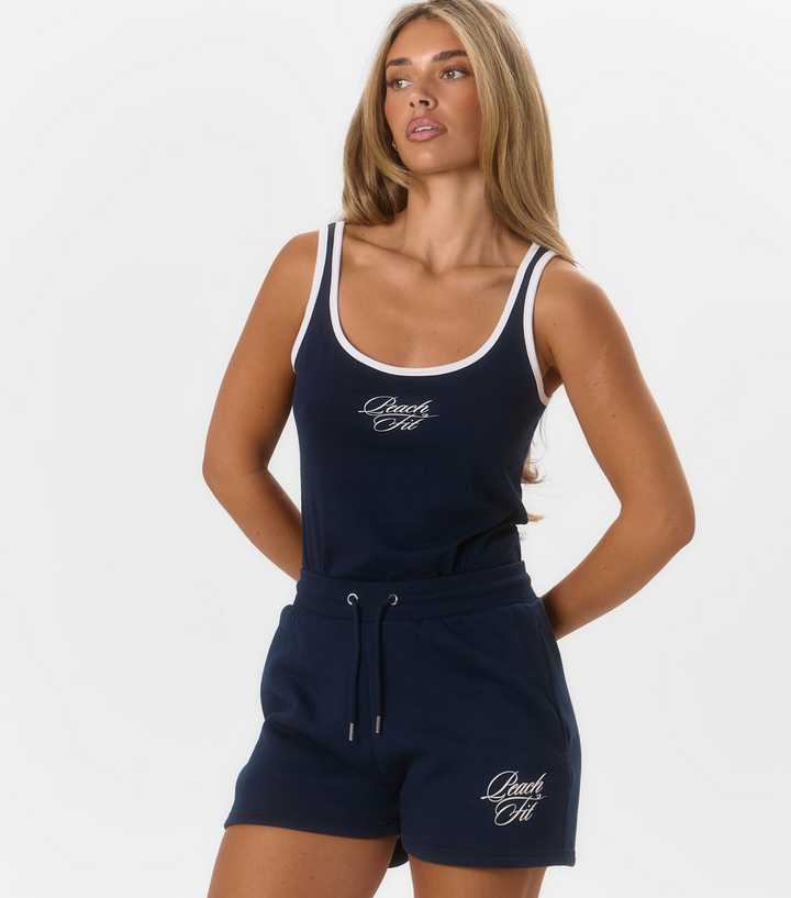 Peach:Fit Navy Cotton Lily Vest