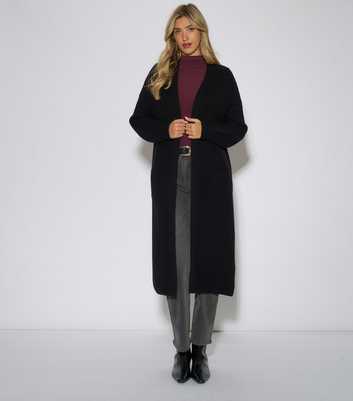 Gini London Black Longline Knit Cardigan