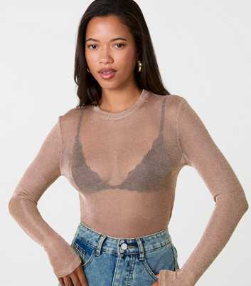 Pink Vanilla Gold Fine Knit Sparkle Top