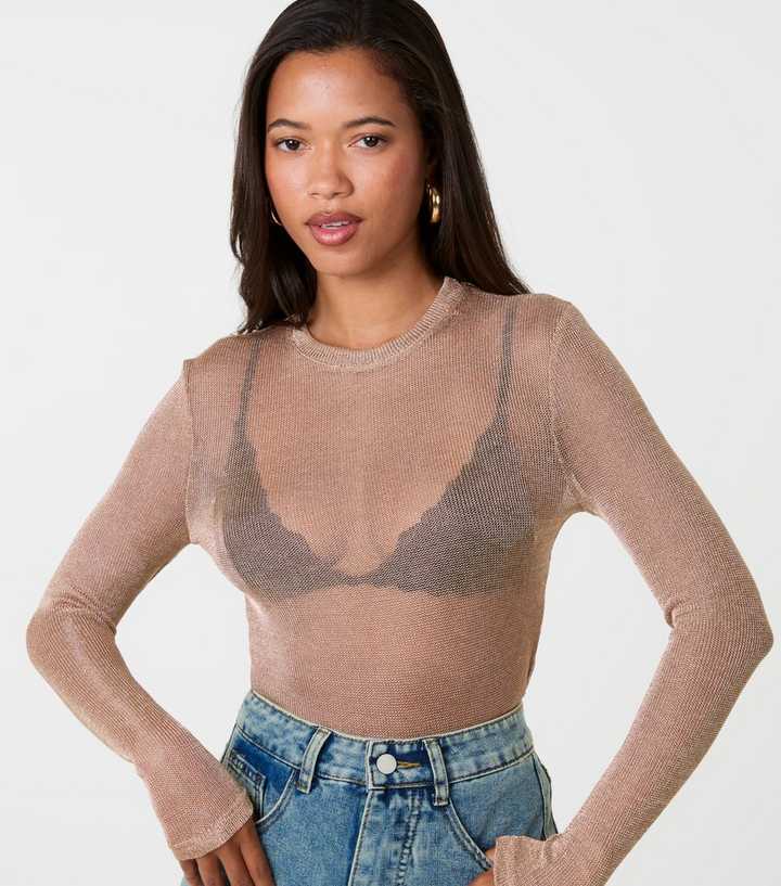 Pink Vanilla Gold Fine Knit Sparkle Top