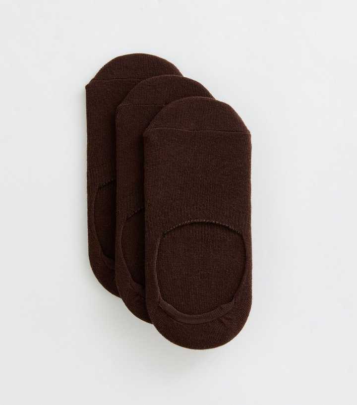 Dark Brown Pack of 3 Cotton Rich Sports Socks with Grip