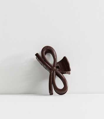 Brown Bow Shape Hair Claw Clip