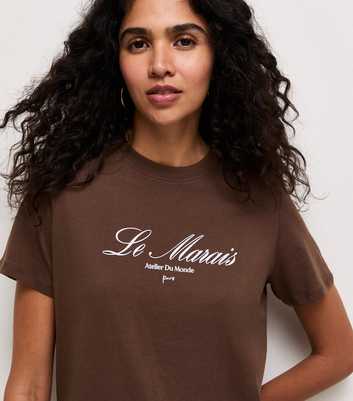 Dark Brown Cotton Le Marais Logo Relaxed T-Shirt