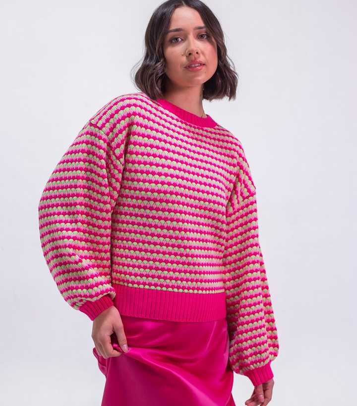 Sunshine Soul Multicolour Geometric Stripe Knitted Jumper