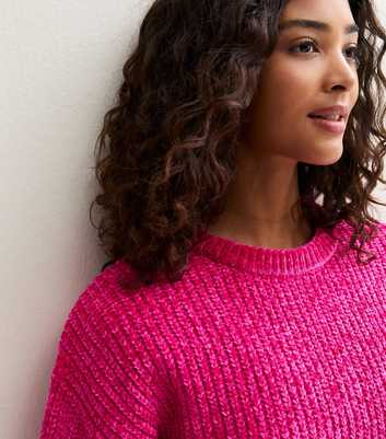 Sunshine Soul Bright Pink Chenille Jumper
