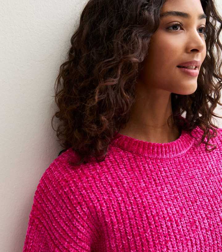 Sunshine Soul Bright Pink Chenille Jumper