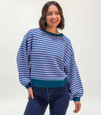 Sunshine Soul Multicolour Geometric Stripe Knitted Jumper