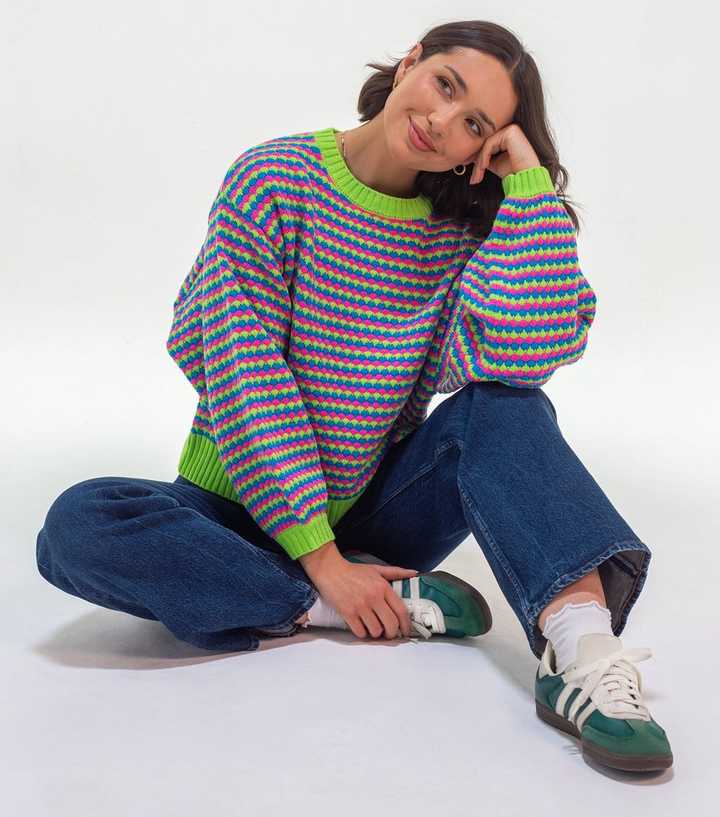 Sunshine Soul Multicolour Geometric Knit Jumper