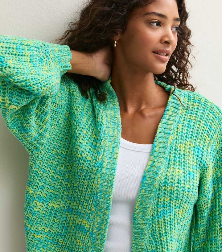 Sunshine Soul Green Ombre Open Front Long Sleeve Cardigan