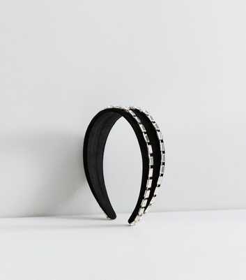 Black Velvet Gem Embellished Headband